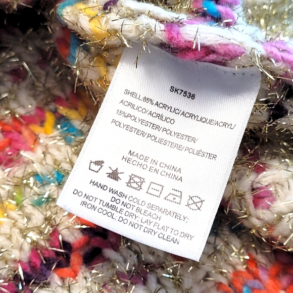 Anthropologie Stellah Multicolor Metallic Knit Sweater Small - Picture 8 of 11